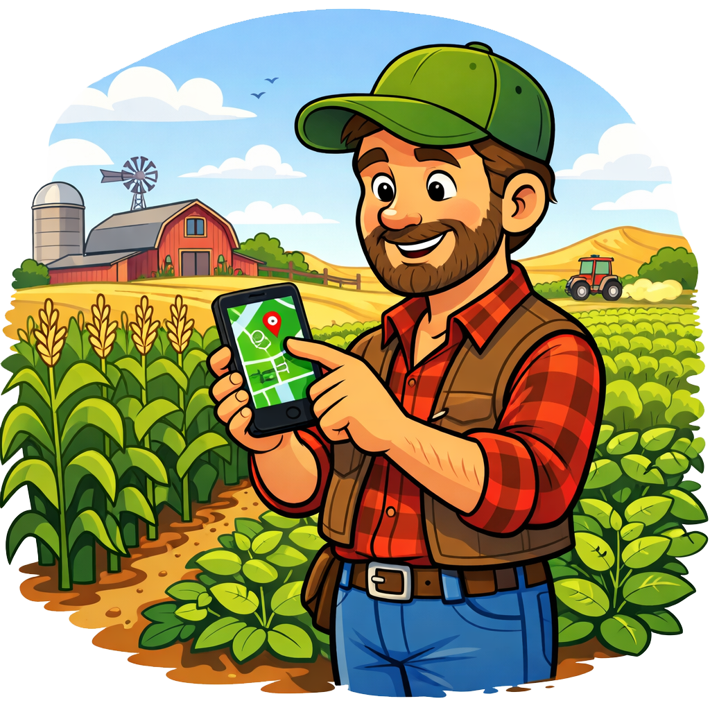 Farmer using AcreMax 360